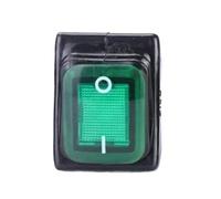 VAYEODEYU Interruttore di trasferimento. Interruttore a levetta 20A 250V 4 pin DPST IP67 T85 marino multitensione LED multicolore 30x22mm(Green,220V)