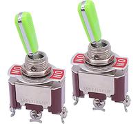 VAYEODEYU Interruttore di trasferimento. Interruttore a levetta, confezione da 2, 20 A, 125 V CA, DPST, 4 pin, on-off, acciaio inossidabile(DPST 4 Terminal ON/OFF)