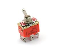 VAYEODEYU Interruttore di trasferimento. Interruttore a levetta, confezione da 5 E-TEN1322, 15 A/250 V, 6 pin, on-off-on, cappuccio impermeabile