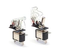 VAYEODEYU Interruttore di trasferimento. Interruttore a levetta, confezione da 5 LED illuminati con coperchio di protezione 12V20A for auto, camion e barche(8)