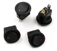 VAYEODEYU Interruttore di trasferimento. Interruttore a levetta for luce Angel Eye Dot, rotondo, SPST, On/Off, 12 V, 2/3 pin, LED multicolore(Red)