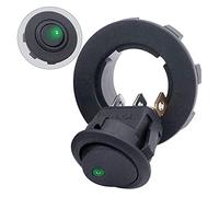 VAYEODEYU Interruttore di trasferimento. Interruttore a levetta rotondo con LED multicolore SPST On Off 3 pin 20A 12V DC 1 pz(Green)