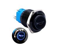 VAYEODEYU Interruttore di trasferimento. Interruttore a pulsante momentaneo 12V 1NO 1NC SPDT LED multicolore foro di montaggio 19mm(Blue)