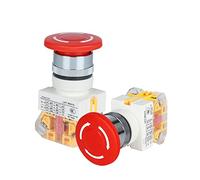 VAYEODEYU Interruttore di trasferimento. Interruttore di arresto di emergenza for ascensore LAY7-11ZS LAY37-11ZS 10A 600V 22mm Testa a fungo Confezione da 2(2pcs)