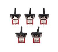 VAYEODEYU Interruttore di trasferimento. Mini interruttori a levetta a bilanciere 5 pezzi SH T80-R R8016-P14 3 pin SPDT ON-OFF-ON