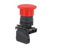 VAYEODEYU Interruttore di trasferimento. XB5 Interruttore a pulsante con testa a fungo for arresto di emergenza, impermeabile, con rilascio a scatto, 22 mm(Self Reset,2NC)