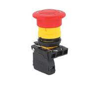 VAYEODEYU Interruttore di trasferimento. XB5 Interruttore a pulsante con testa a fungo for arresto di emergenza, impermeabile, con rilascio a scatto, 22 mm(Stop Lock,1NO 1NC)
