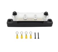 VAYEODEYU M6 M8 Barra collettrice negativa for barca for auto 12V 150A 1/4" Pwr Dist Block Term Stud Barra collettrice Multi(4p Black One Piece)