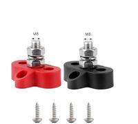 VAYEODEYU M6 M8 M10 Busbar 12V 5/16in 1/4in TermBlk Stud Negative HeavyDuty PowerDist RedBlack Stud(Style A M8 Red Black)