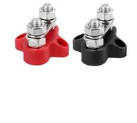 VAYEODEYU M6 M8 M10 Busbar 12V 5/16in 1/4in TermBlk Stud Negative HeavyDuty PowerDist RedBlack Stud(Style A M6 Red)