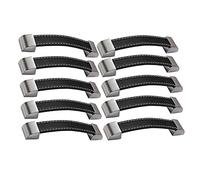 VAYEODEYU Maniglia in pelle con viti for armadio camera da letto cucina nera multi dimensioni 3/6/10 pezzi(10pcs,Hole distance 128mm)