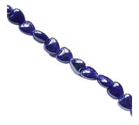 VAYEODEYU Perline in ceramica lucida a forma di cuore, foro da 1,5 mm, smalto fantasia, 20 pezzi, multicolore, 10-12 mm(Deep Blue,10mm)