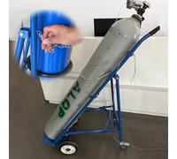 VAYEODEYU Portabombole di ossigeno, Carrello for bombole di ossigeno pieghevole con 2 ruote di supporto, carrello for bombole di azoto con catena di protezione, supporto for bombole di ossigeno