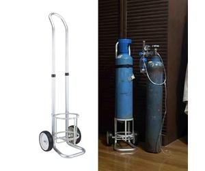 VAYEODEYU Portabombole di ossigeno, Supporto for bombole di ossigeno Carrello for bombole di ossigeno in lega di alluminio con ruote, carrello for bombole di gas regolabile in altezza da 35" a 41", po