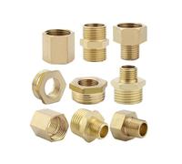 VAYEODEYU Raccordo per Tubo da Giardino in Ottone, Adattatori for Tubi con Filettatura Femmina Maschio BSP in Ottone, Confezione da 2 da 1/8" a 1"(F to M(a),BSP3/8-BSP1/2)