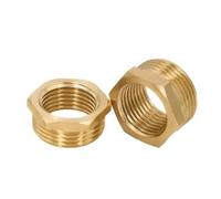 VAYEODEYU Raccordo per Tubo da Giardino in Ottone, Raccordo Riduttore for Tubo con boccola Esagonale in Ottone da 1/8-3/4 F a M Adattatore for Acqua e Gas filettato(1/2-3i4)