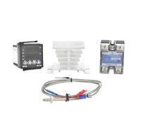 VAYEODEYU Regolatore di temperatura, Regolatore di temperatura R8-100 con ingresso multiplo K/J/S/Pt100 SSR/uscita relè con sonda M6 da 1 m(Set 3 J)