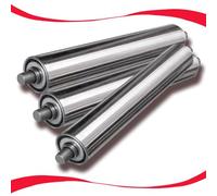 VAYEODEYU Rullo trasportatore, Confezione da 3 rulli trasportatori non motorizzati in acciaio inossidabile, diverse dimensioni(Dia 38mm(1.5"),L 800 mm(31.5"))