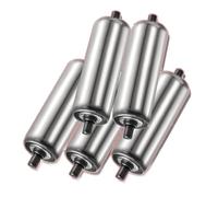 VAYEODEYU Rullo trasportatore, Rulli trasportatori non motorizzati in acciaio inossidabile, confezione da 5, for lavorazione del legno, diverse dimensioni(Dia 32mm(1.25"),L 800 mm(31.5"))