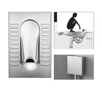 VAYEODEYU Toilette tozza in acciaio inossidabile 304 inodore adatta ad aree ad alto traffico(E)