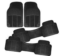 Vaygway Set di 4 tappetini per auto SUV, resistenti, 3 file di tappetini per tutte le condizioni atmosferiche, neri, tagliabili, universali, in gomma, per auto, camion, furgoni, SUV