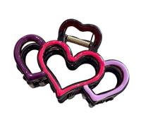 Vayliro Fermagli per capelli francesi antiscivolo, a forma di cuore, per donne e ragazze, 2 pezzi, viola