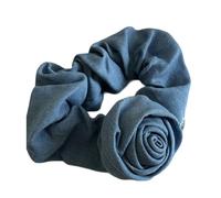 Vayliro Fiore elastico per capelli con rosa grande, morbido ed elastico, per capelli ricci, 5 pezzi, azzurro