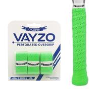 Vayzo Overgrip per padel e racchette da tennis perforate, fascia antiscivolo e assorbe il sudore, per badminton, squash & pickleball, set da 3 e 12 colori (verde neon, set da 3)
