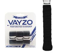 Vayzo Overgrip per padel e racchette da tennis perforate, fascia antiscivolo e assorbe il sudore, per badminton, squash e pickleball, set da 3 e 12 in diversi colori (nero, set da 3)