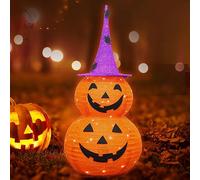 VAZILLIO Luci decorative per Halloween, per giardino, zucca con funzionamento a batteria, 8 modalità, impermeabili, per interni ed esterni, tutti i santi, decorazione di Halloween