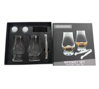 VB VIN BOUQUET FI 1553 SET Set Whisky Classique avec 2 Verres 300 ml, Pierres de Granit Refroidissantes et Pinces en Acier Inoxydable, Coffret Cadeau