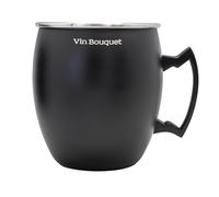 VB VIN BOUQUET FIK 1470 Tazza da cocktail nera da 450 ml, stile Moscow Mule, acciaio inossidabile, resistente ed elegante, ideale per cocktail e bevande fredde