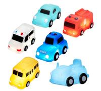 VBACALA Giocattoli Bagno Città Auto con Luci, 6 Pezzi Set Giocattoli da Bagno Senza Foro LED,Giochi Bagnetto Galleggianti per Bambini 3+ Anni, Giocattoli Luminosi da Bagno per Vasca,Piscina e Spiaggia