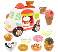 VBACALA Giochi Bagnetto Neonato 14 Pezzi- Rosa carrello della macchina per le bolle di gelato con Ventose, Accessori per Fare Bolle, Regalo Giocattoli d'Acqua per Bambini 3 4 5 6 Anni