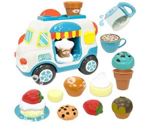VBACALA Giochi Bagnetto Neonato 18 Pezzi - blu carrello della macchina per le bolle di gelato con Ventose, Accessori per Fare Bolle, Giochi d'acqua per Bambini,Regaloper Bambini 3-6 Anni