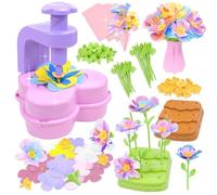 VBACALA Kit di Fiori Creativo,Il Laboratorio dei Fiori,184 Kit Artigianale con Macchina Farfallaper la Produzione di Flower Bambini,Regalo Giocattoli Creativo per Bambina 3+Anni Natale e Compleanno