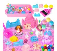 VBACALA Sabbia Magica Bambini,Kit di Sabbia Magica Unicorno con 900g di Sabbia Magica,Giochi per Bambini Unicorno,Regalo per Bambini dai 3 Anni in su