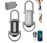 Vbbert Keychain Flashlight Waterproof Light, 2 in 1 Flashlight and Power Bank, 1200lm Super Bright Mini Keychain Flashlights, Portable Rechargeable, 7 Lighting Modes, for Camping & Hiking (A+C)