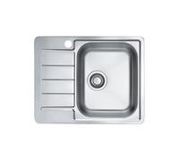 VBChome Lavello da incasso in acciaio inox, 62 x 50 cm, struttura satinata, con foro per rubinetto, scolapiatti a sinistra, per campeggio, cucina