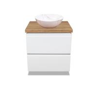VBChome Mobili da bagno 60 cm, colore bianco, mini Aiax, 35 x 26 cm, con mobiletto per lavandino, 2 cassetti, mobile da bagno Moduo