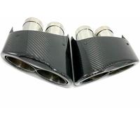 VBCXGV 1 Paio di terminali di Scarico con Doppio silenziatore Interno Nero Carbonio, per Audi RS3 RS4 RS5 RS6 A3 A4 A5 A6 A7 S3 S4 S5 S6