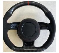 VBCXGV Coprivolante per Auto, Accessori da Cucire a Mano in Pelle Scamosciata Nera Carbone, per Audi A4L A6L A3 A5 Q5L Q3 Q7 A8 TT Q2L