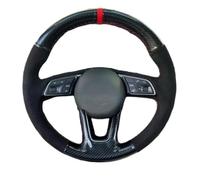 VBCXGV Coprivolante per Auto Cucito a Mano in Pelle Scamosciata Nera Carbone, per Audi A3 2017-2019, A4 2017-2019, A5 2018-2019, S5 2018-2019