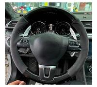 VBCXGV Coprivolante per Auto Cucito a Mano in Pelle Scamosciata Nera Carbone, per Golf Tiguan Passat B7 CC Touran