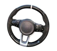 VBCXGV Coprivolante per Auto Cucito a Mano in Pelle Scamosciata Nera Carbone, per Kia Rio Rio5 K2 Picanto Morning 2017-2019