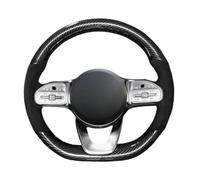 VBCXGV Coprivolante per Auto Cucito a Mano in Pelle Scamosciata Nera Carbone, per Mercedes-Benz Classe A W177 Classe C W205 2018-2019