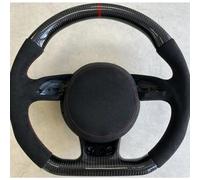 VBCXGV Coprivolante per Auto in Pelle Scamosciata Nera Carbone, Cucito a Mano, per Audi A4L A6L A3 A5 Q5L Q3 Q7 A8 TT