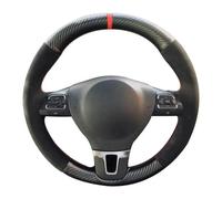 VBCXGV Coprivolante per Auto in Pelle Scamosciata Nera Carbone Cucito a Mano, per Golf Tiguan Passat B7 Passat CC Touran Jetta Mk6