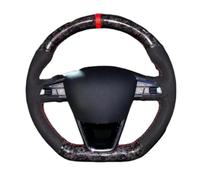 VBCXGV Coprivolante per Auto in Pelle Scamosciata Nera Carbone Cucito a Mano, per Seat Leon R Leon ST Cupra Leon ST Cupra Ateca Ateca FR