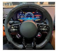 VBCXGV Coprivolante per Auto in Pelle Scamosciata Nera Carbone, per Mercedes Benz AMG CLA CLS GLB GLE W177 W167 R190 W205 W222